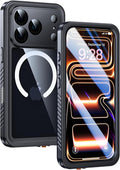 Lanhiem Magnetic for iPhone 17 Pro Max Case Waterproof, Built in Screen Protector & Camera Protection, [Compatible with MagSafe] Full Body Dustproof Heavy Duty Rugged Phone Case 6.9'' (Black)