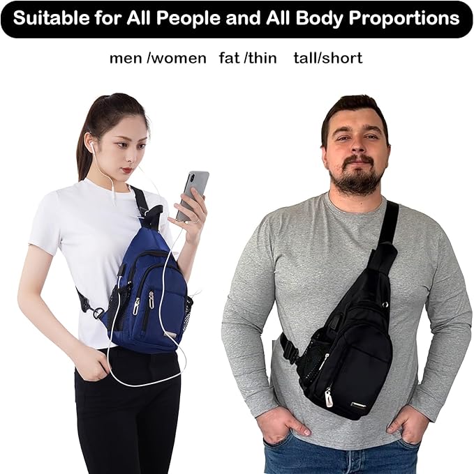 JENAGREEN Waterproof Sling Backpack Crossbody Sling Bag, Cross Bag Adjustable Travel Hiking Essentials Casual Daypack Multipurpose Chest Bag Purse for Women Men