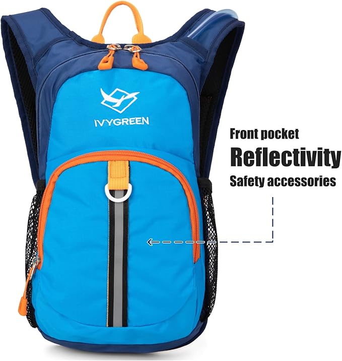 Ivygreen Kids Hydration Backpack, Hiking Backpack for Boys or Girls with 1.5L Water Bladder