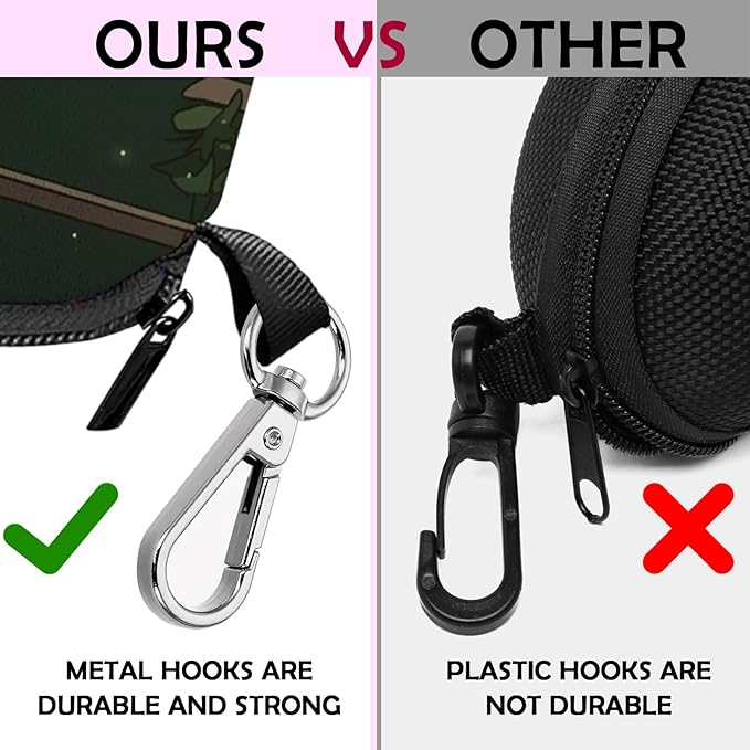 Glasses Case Sunglasses Eyeglass Soft Case Zipper Light Neoprene Pouch with Metal Belt Clip Aesthetic Cute Women Men