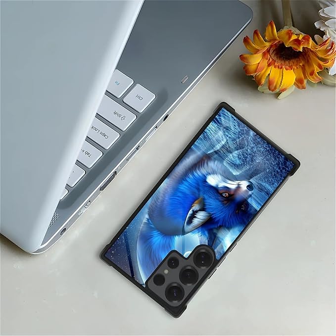 for Samsung Galaxy S25 Ultra Case,Graphic Design for Girl Boy Soft Silicone Hard Acrylic Shock Protection Designed for Samsung Galaxy S25 Ultra Snowy Mountain Fox Lake Pattern