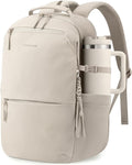 LOVEVOOK Laptop Backpack for Women with Giant Tumbler Holder - 15.6Inch Work Computer Travel Backpack with Laptop Compartment, Water Resistant, Cute Commuter College Teacher Nurse Purse Bag, Khaki