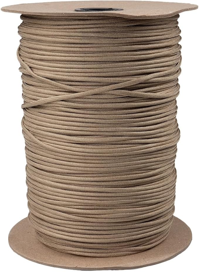 Paracord Planet Solid Color 550lb Paracord – 7 Strand Type III Nylon Cord for Indoor and Outdoor Tasks – Light Brown (250 ft)