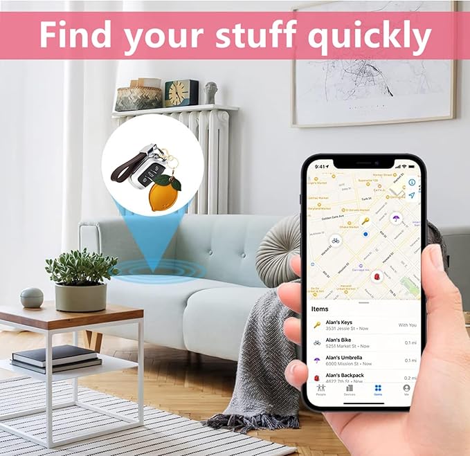 Leather Keychain Holder Case Compatible with AirTag,Cute air tag Cover with Keychain Ring,GPS Tracker Case for Keys