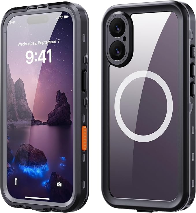 Waterproof Case for iPhone 17 Pro Max – IP68 Submersible Shield with Built-in Screen Protector, Shockproof Military-Grade Armor, Full-Body Heavy-Duty Protection, (Black)
