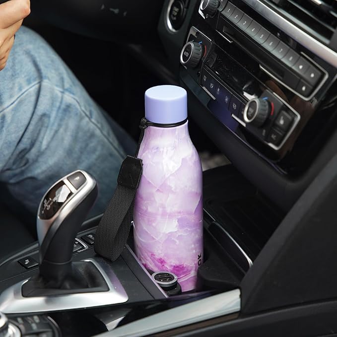 BJPKPK Insulated Water Bottles, 18 oz Stainless Steel Metal Water Bottle with Strap, BPA Free Leak Proof Jugs, Mugs, Flasks, Reusable Thermal Flasks for Sports & Travel, Dawn