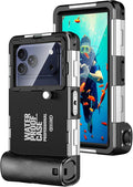 Hllhunkhe Universal Underwater Phone Case for Snorkeling, Professional Diving Waterproof Phone Case for iPhone 7-17 Pro/Pro Max/Plus/Mini, Galaxy S10-S25 Ultra/Plus and Most Phones,Black