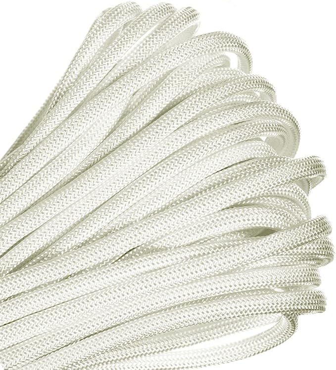 Paracord Planet Solid Color 550lb Paracord – 7 Strand Type III Nylon Cord for Indoor and Outdoor Tasks – White (250 ft)