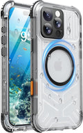 for iPhone 16 Pro Waterproof Case with Magsafe, Built-in [Camera & Screen Protector] [Lanyard], IP68 Water Proof Full Body Dustproof Heavy Duty Frosted Protective Phone Cover, 6.3" Black