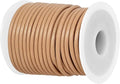 GENIQUE Real/Genuine Round Leather String Cord for Necklace, Bracelets, Jewellery, Braiding (Beige, 3mm)