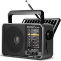 Solar-Powered Portable Radio, AM/FM/SW Radio with Loud Speaker, Built-in Rechargeable Battery and USB-C - Emergency Radio for Outdoor, Camping, Travel, Storms and Power Outages (Model BJL-671-Solar)