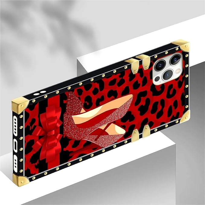 Compatible with iPhone 12 Pro Max Case, Elegant High Heels Luxury Golden Decoration for Girl Women Soft TPU Shockproof Protective Hard PC Back for iPhone 12 Pro Max
