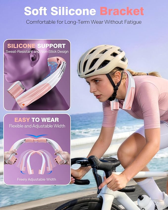 Portable Neck Fan - 6000mAh Battery Hands Free Personal Fan, 6 Speed Adjustable, Rechargeable & Wearable, Gift for Women Men, Office, Travel, Sports