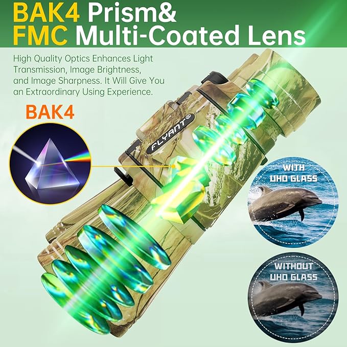 20x50 High Powered Binoculars for Adults, Waterproof Binoculars with Low Light Vision for Bird Watching Hunting Camping Travel Cruise Hiking Sports Stargazing, Birthday Gifts for Men