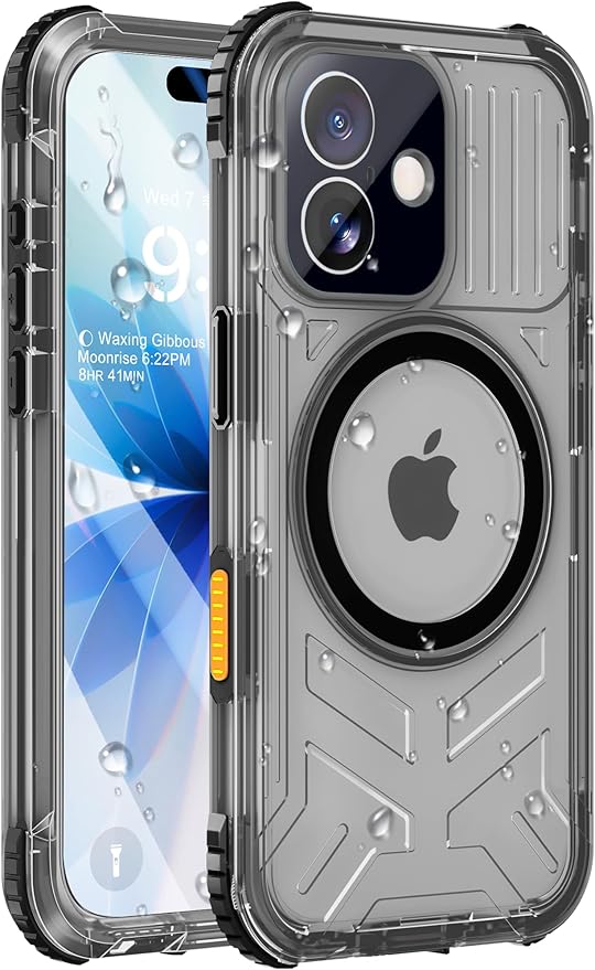 for iPhone 17 Waterproof Case with Magsafe, Built-in [Camera & Screen Protector] [Lanyard], IP68 Water Proof Full Body Dustproof Heavy Duty Frosted Protective Phone Cover, 6.1" Black