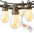 addlon 50FT Outdoor String Lights LED Waterproof Patio Lights with 27 Edison Dimmable Bulbs Shatterproof Commercial Grade Hanging for Outside Cafe Bistro Garden Balcony Porch Yard Deck Gazebo