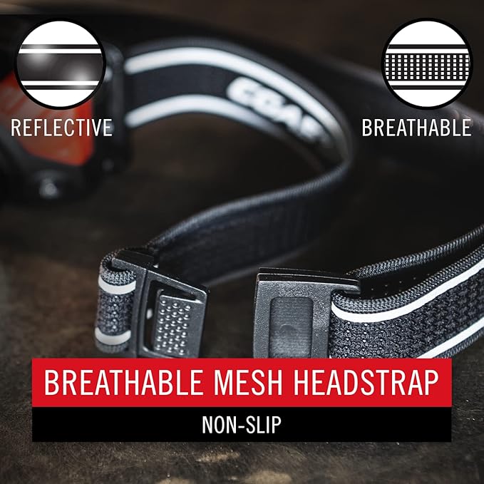 Coast RL20R 1000 Lumen Tri-Color LED Rerchargeable Headlamp with Flood and Spot Beams, Variable Light Control, Fixed Focus, Ultra-Strap, Red/Green Modes
