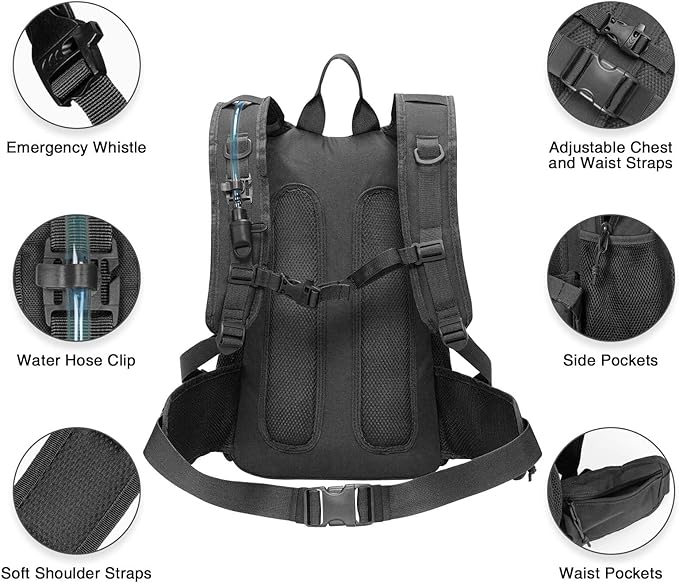 CVLIFE Hydration Backpack with 3L TPU Tactical Water Bladder, 22L Hiking Backpack for Men Women, Heavy Duty Molle Water Backpack with Multiple Compartments for Cycling Running Hunting Camping