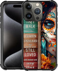 for iPhone 16 Pro Max Case, Sugar Skull Day of Death Halloween Pattern Graphic Design Girl Boy Soft Silicone Hard Acrylic Shock Protection for iPhone 16 Pro Max