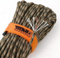 TITAN Survival Patented Paracord 550 - 25ft, 100ft, 500ft & Color Options - 620LB Strength Survival Paracord Military Spec with 3 Strands - Heavy Duty Hank Cord for Camping & Outdoors with Firestarter