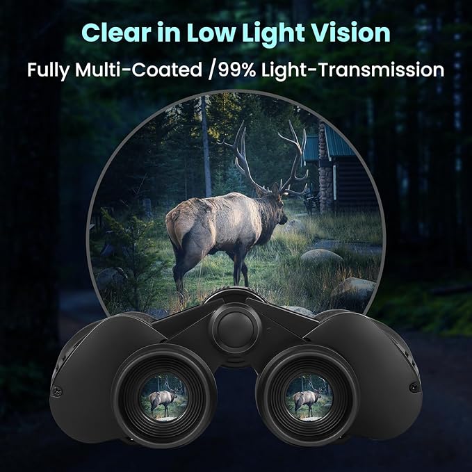 20x50 High Powered Binoculars for Adults, Waterproof Compact Binoculars with Low Light Vision Easy Focus for Bird Watching Hunting Travel Stargazing Cruise with Carrying Bag
