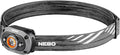 NEBO MYCRO 450 Rechargeable Headlamp | 450 Lumens, 6 Light Modes, Water Resistant, Detachable Hat Clip, Super Bright Head Lamp for Camping & Hiking, Includes USB Charging Cable — Gray
