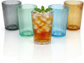 5 PCS Colored Plastic Drinking Glasses, Reusable Acrylic Drinking Cups, Stackable Glasses Drinkware, Unbreakable Clear Water Tumblers for Home Party Picnic, BPA Free, 250 ml/8.5 oz (5 Colors)