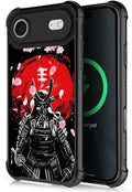 for iPhone 17 Air Case,for MagSafe Graphic Design for Girl Boy Soft Silicone Hard Acrylic Shock Protection Designed for iPhone 17 Air Sakura Japanese Samurai Pattern