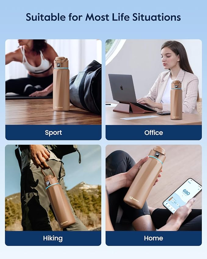 BOOST Smart Water Bottle with Reminder & Tracker, Double Wall Vacuum Insulated Bottles Stainless Steel, 32oz BPA-Free Wide Mouth for School, Gym, Office, Ideal for Mother's Day