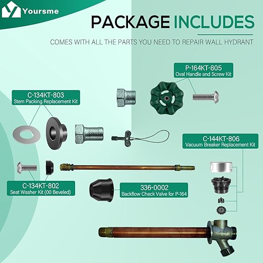 P-164KT-807 Complete Wall Hydrant Service Repair Kit for P-164 Series Wall Hydrant Freezeless Faucet Repair Kit