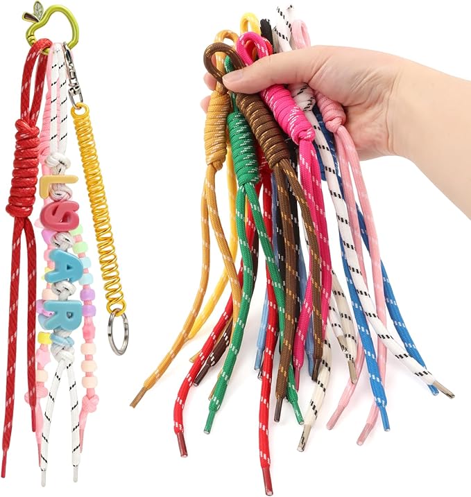 Paracord Keychain Bag Charms, 13Pcs Colorful Braided Paracord Rope Keychain Bag Charms, Backpack Purse Handbag Decoration Accessories for Outdoor Travel & Gift Giving