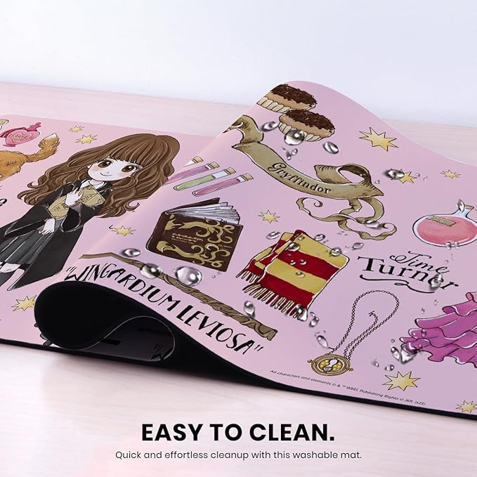 Head Case Designs Officially Licensed Harry Potter Hermione Pattern Graphics 37.4 x 15.75 x 0.16 inches (900 x 400 mm) - XL Gaming Office Desk PC Keyboard Mouse Mat Pad