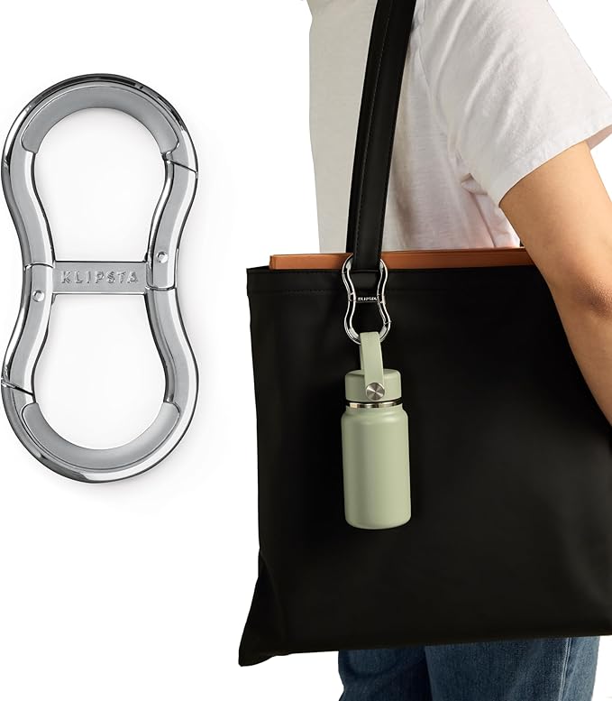 LINK Connector Clip. Women’s Keychain Clip, Fashion Carabiner for Purses & Tote Bags. 2 Secure Hooks, Holds 22lbs
