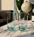 KLIFA- ETON, 20.8 oz, Set of 6, Acrylic Highball Drinking Glasses Set, Iced Tea Cups, BPA-Free, Stackable Plastic Drinkware, Dishwasher Safe Cups, Turquoise