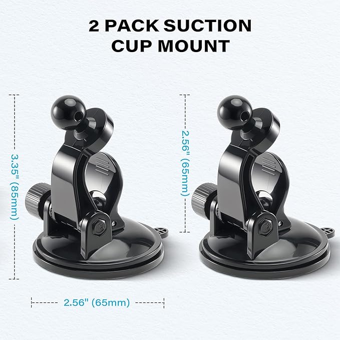 1Zero 2 PCS Adjustable GPS Car Mount for Garmin Nuvi Dezl Drive Drivesmart Zumo Driveassist DriveLuxe StreetPilot RV, Replacement Suction Cup GPS Dash Ball Mount Dashboard Windshield Car Holder
