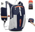 16L Small Hiking Backpack, CROSSGEAR Lightweight Waterproof Foldable Backpack, Travel Camping Outdoor Daypack for Women Men, Navy Blue