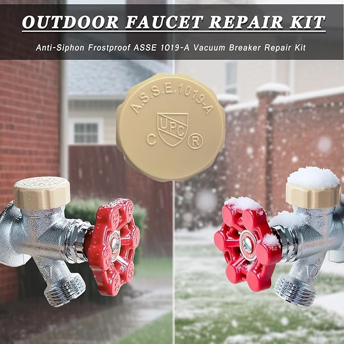 2 Pack ASSE 1019-A Vacuum Breaker Replacement Kit, Outdoor Faucet Repair Kit, Anti-Siphon Frost-Free Hose Bib Sillcock Valve Faucet Fitting Repair Kit for VACVBKX1B