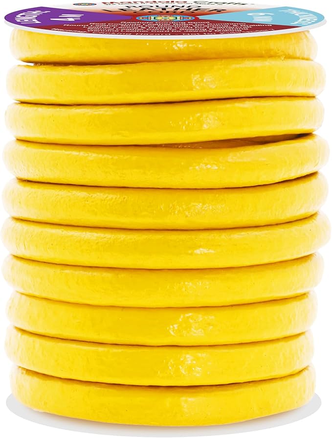 Mandala Crafts Round Genuine Yellow Leather Cord for Jewelry Making – 6mm Cowhide Leather Rope String Lace for Kumihimo – 4.4 Yards Cowhide Craft Cording Spool