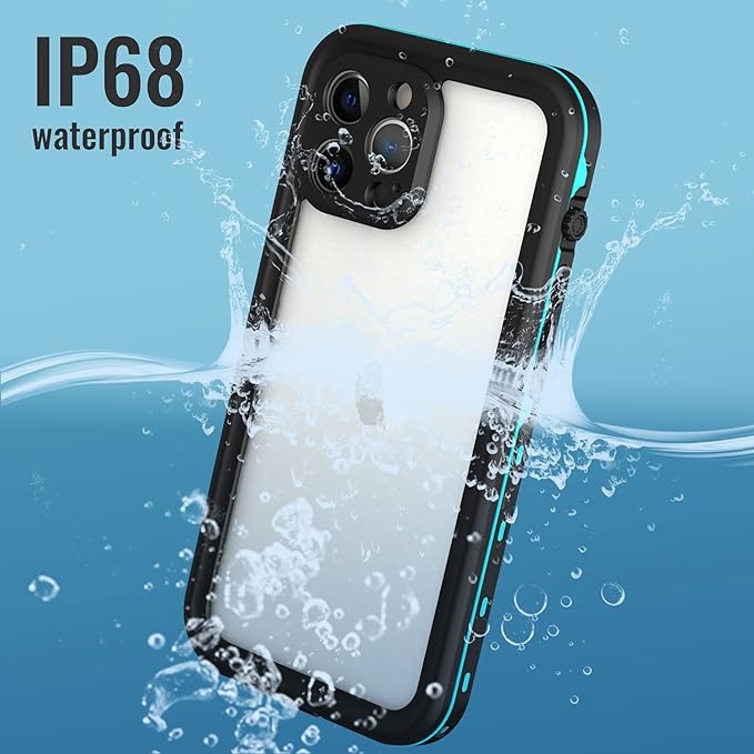 Waterproof Phone Case Compatible with iPhone 13 Pro, IP68 Waterproof Shockproof Dust-Proof Phone Case with Built in Screen Protector, Full Body Protective Case (Teal, iPhone 13 Pro)