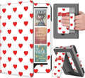 TNP Stand Case for Kindle Paperwhite 12th Generation 2024 / Kindle Colorsoft Signature Edition with Hand Strap & Card Slot - 7" PU Leather Protective Folio Cover with Auto Wake/Sleep, Red Love Heart