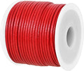 GENIQUE Real/Genuine Round Leather String Cord for Necklace, Bracelets, Jewelry, Kumihimo Braiding, DIY Projects (20 Metres) (1.5mm, Red)