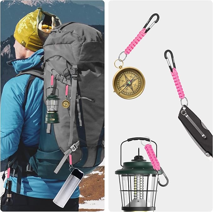 EOTW Paracord Keychain for Men Women Paracord Carabiner Backpack Keychain with Aluminum Clip for Camping Hiking Outdoor Gear