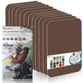 Cahomo 7.9x3.9 inch 12 PCS Nylon Repair Patch Nylon Repair Tape Self Adhesive Fabric Tapes Outdoor Camping Gear Fabric kit for Tent, Umbrella, Down Jackets, Sleeping Bag, Knapsack（Brown）