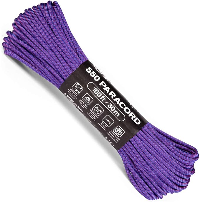 Atwood Rope MFG Color Changing 550 Paracord 100 Feet 7-Strand Core Nylon Parachute Cord Outside Survival Gear Made in USA | Lanyards, Bracelets, Handle Wraps, Keychain
