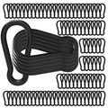 120PCS M6 Heavy Duty Carabiner Clip, 2.36Inch Snap Hook Quick Link Small Carabiner Clips,Spring Link Buckle for Fishing Camping Hammock Dog Leashes-260LBS Holding Capacity (Black)