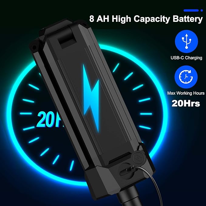 Rechargeable LED Work Light with Stand, Aluminum 67" Portable Cordless Work Light, 8AH Battery, 500/1500/2500 Lumen, 4000/6500K Dimmable Camping Light with Detachable Tripod (Carrying Bag Included)