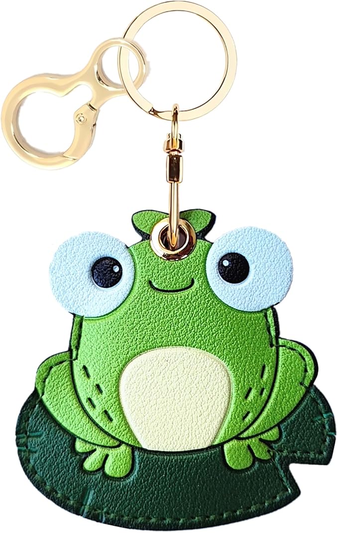 Leather Keychain Holder Case Compatible with AirTag,Cute air tag Cover with Keychain Ring,GPS Tracker Case for Keys