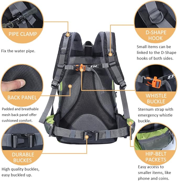 Diamond Candy Waterproof Hiking Backpack for Men and Women, Lightweight Day Pack for Travel Camping | Waterproof, Lightweight, for Travel Camping