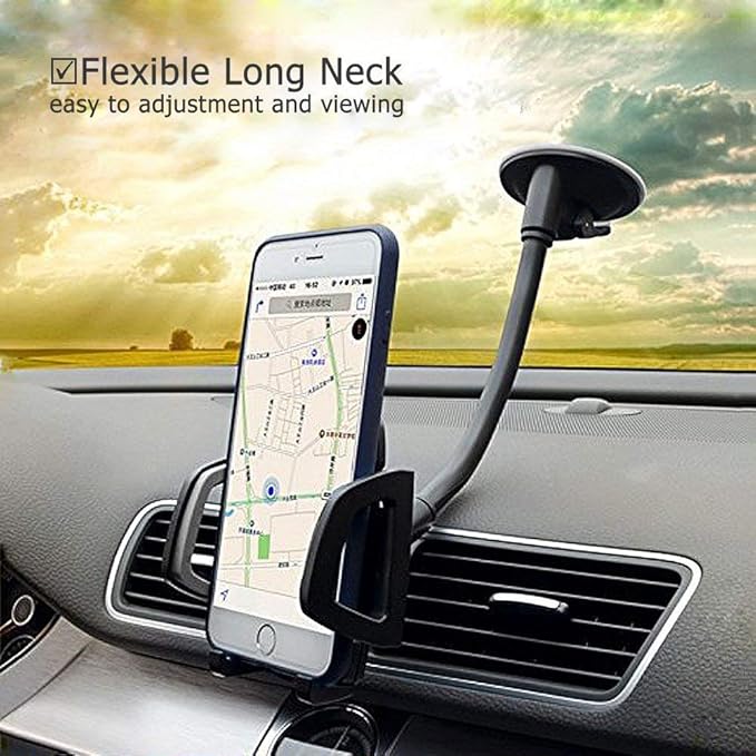 Vansky Car Phone Holder Mount, 3-in-1 Universal Cell Phone Holder Car Air Vent Holder Dashboard Mount Windshield Mount Fit for iPhone 17 16 15 14 13 Pro Max, Samsung S24 S23 LG Sony and More