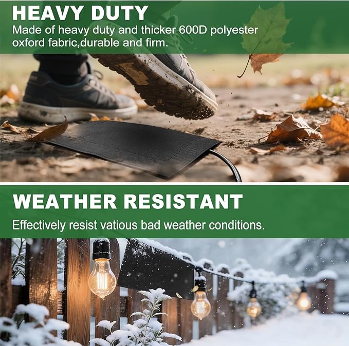 (Not Plastic) 3Pack Outdoor Extension Cord Safety Cover,10x5 Inch,600D Canvas Material Waterproof,Cord Connection Protector with Super-Sticky Hook & Loop,Outdoor Plug Cover Weatherproof for Outlet